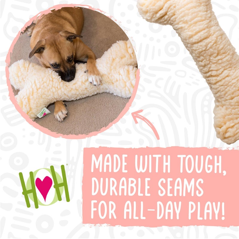 HuggleHounds Plush Bone Dog Toy - Dog Fuzzy Bone Toy, Soft Fleece, Durable Stuffed Dog Toy for Large Breeds, Puppies, Faux Sheepskin - 24" HuggleFleece Bone - Image 5